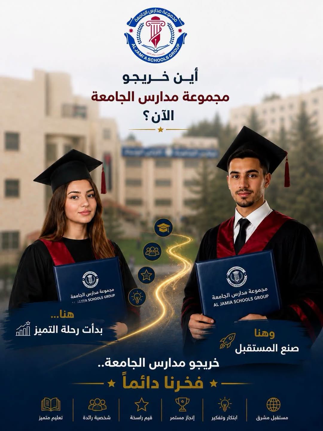 روضة ومدارس الجامعة الأولى والثانية