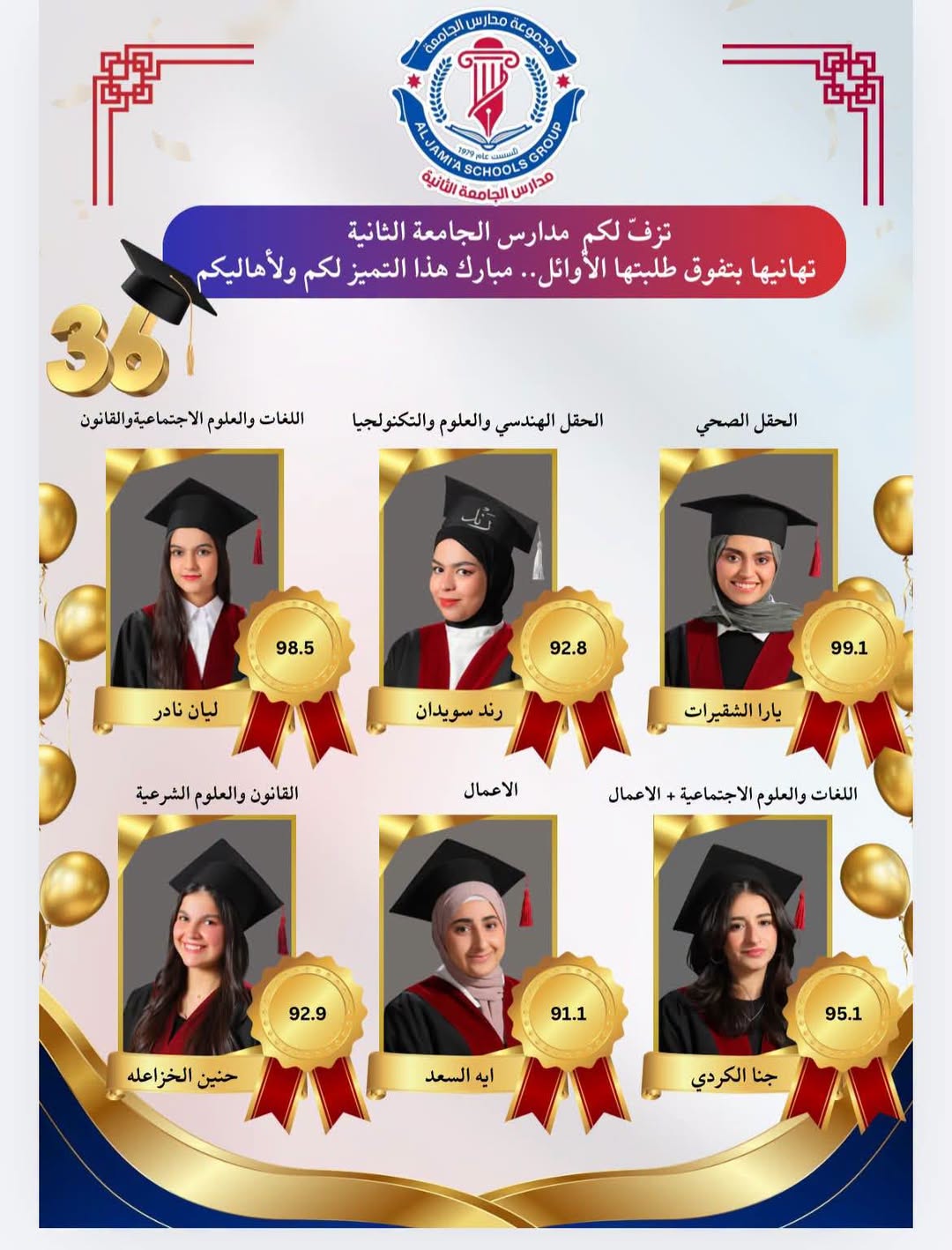 روضة ومدارس الجامعة الأولى والثانية
